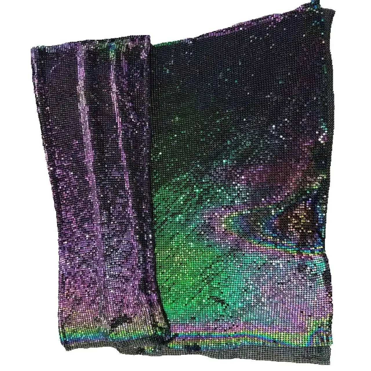 Sparkling Multi-Color Chainmail Fabric | Aluminum Sequin Mesh for Statement Clubwear & Festival Clothing