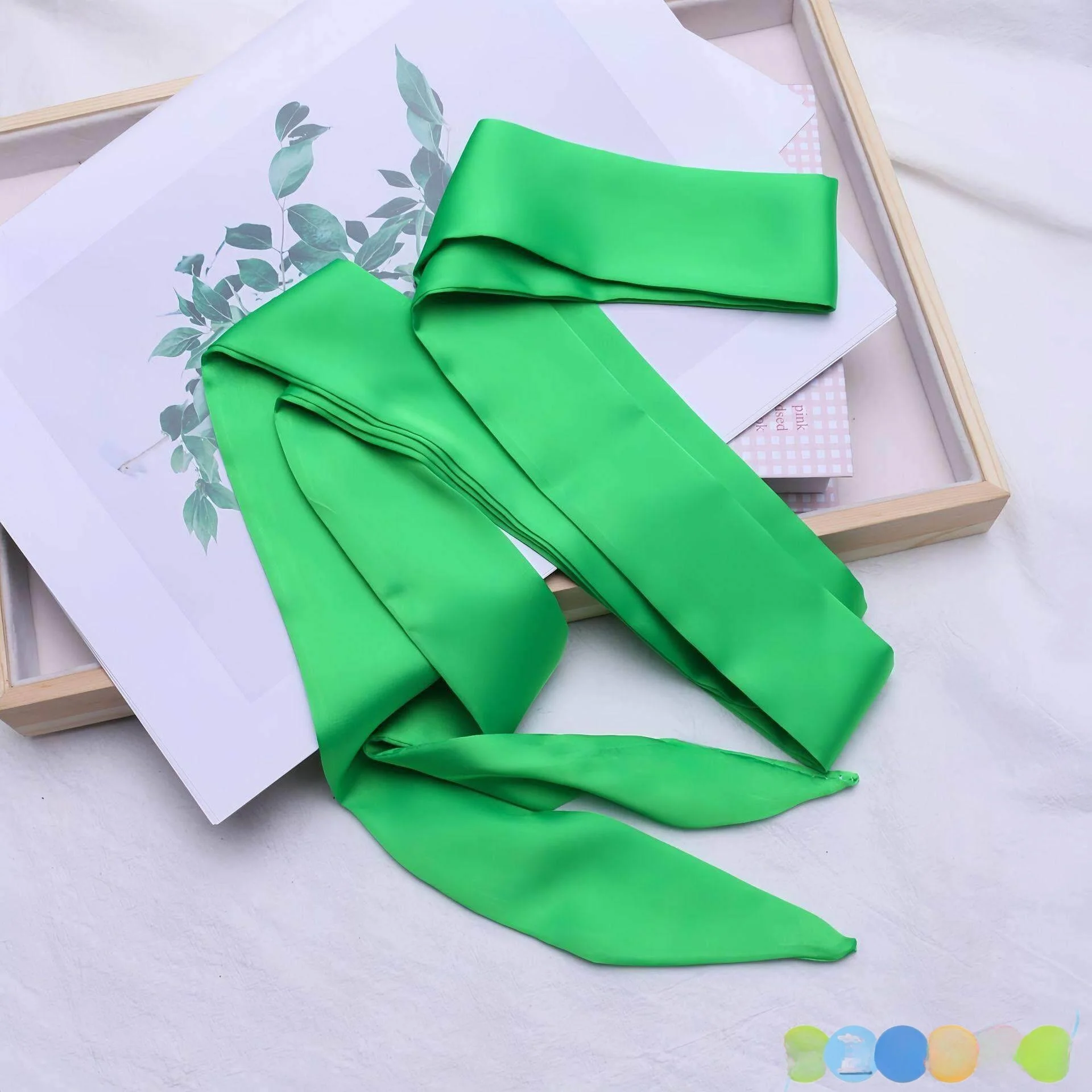 

Узкая шелковая лента-резинка для волос, декоративная, многофункциональная, длиной около 2 метров, в деловом стиле OL, аксессуары