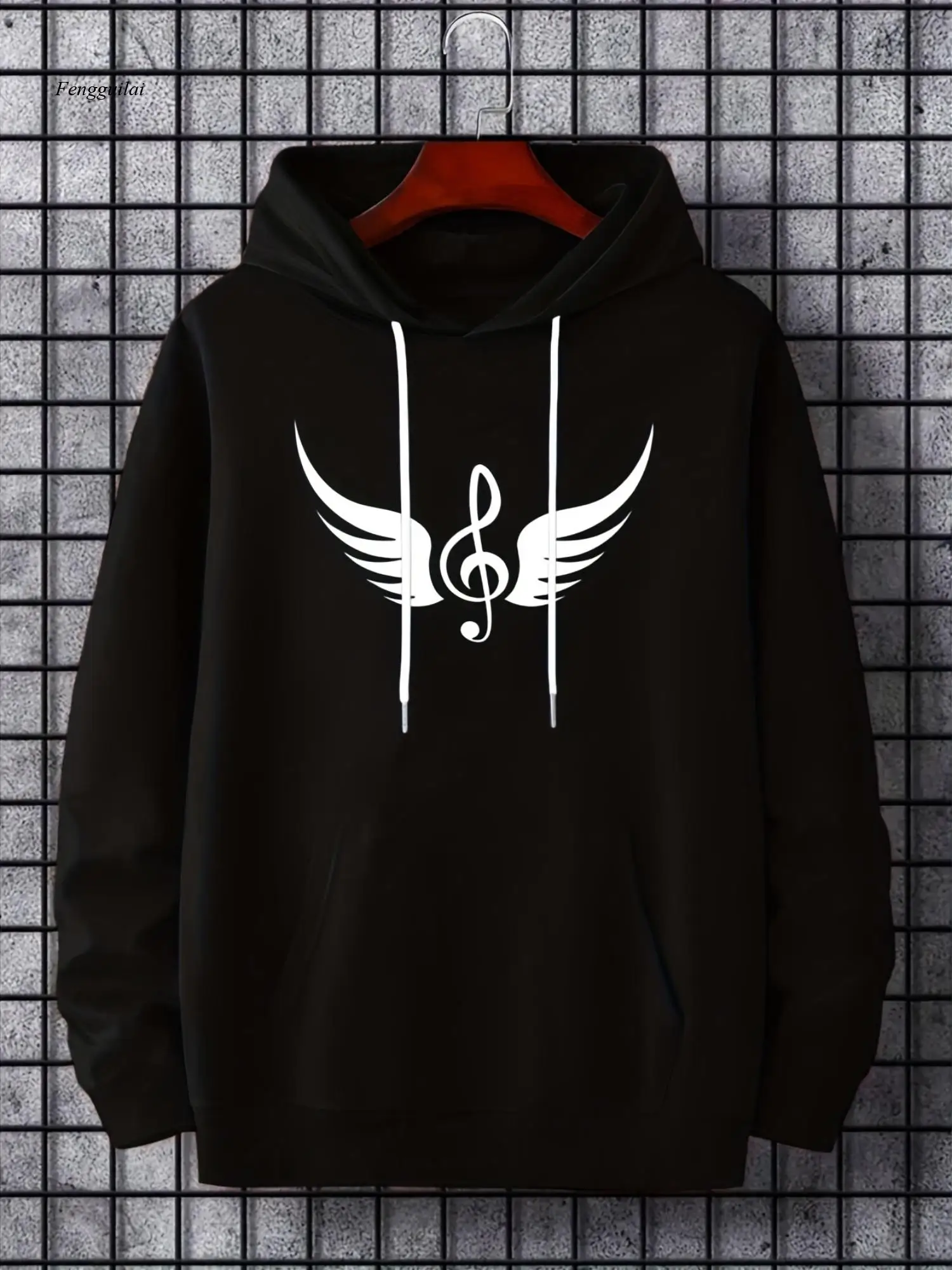 

Многофункциональная удобная толстовка с капюшоном и длинными рукавами с принтом крыльев | Повседневный топ для весенней и осенней уличной одежды