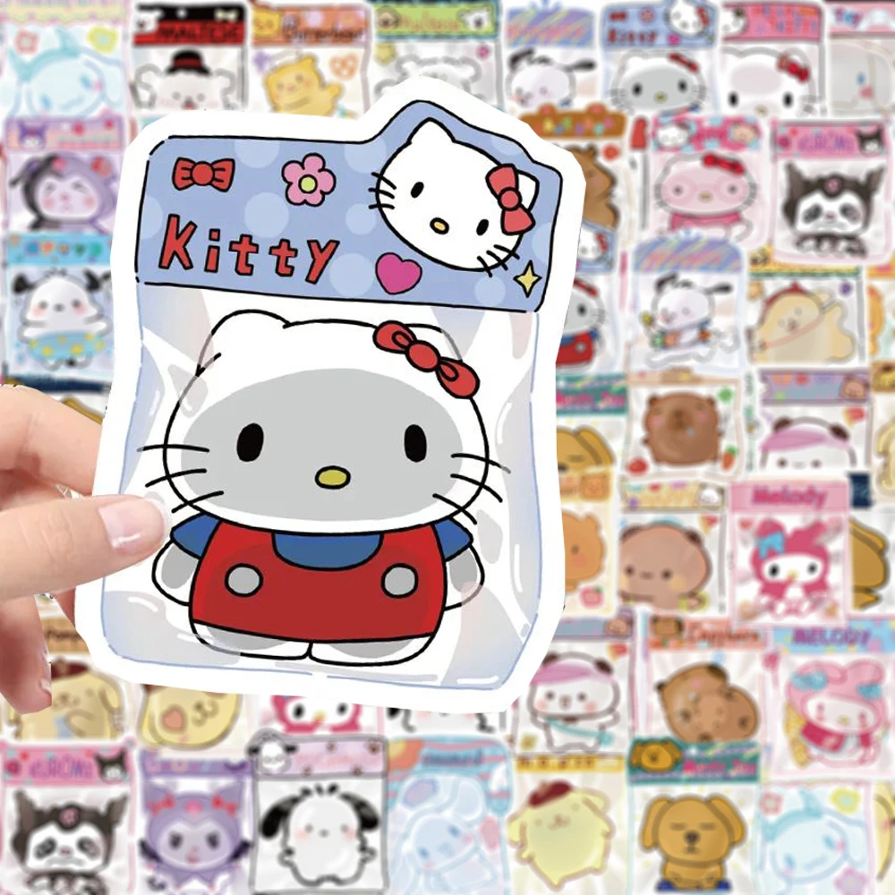 

10/30/60pcs Sanrio Hello Kitty Kuromi Cute Cartoon MEME Stickers Funny Graffiti Decals Toys Phone Diary Anime Kids Sticker Decor