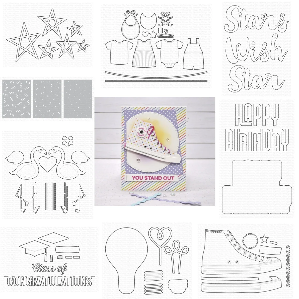 

Clothes Shoes Happy Birthday Metal Cutting Dies Stencil For Greeting Card Making Scrapbooking Craft Paper Decoration New Arrival