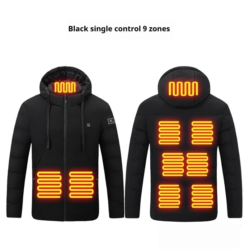 

Мужская куртка с USB-подогревом, умная грелка, зимнее пальто, термотолстовка с капюшоном, ветрозащитная теплая уличная одежда для кемпинга, куртка с подогревом