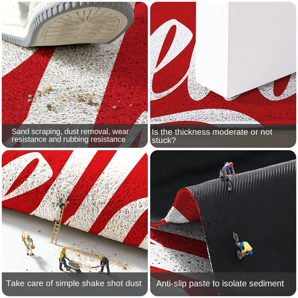 Cartoon Hello Coil Door Mat Simple Entry Door Scraper Dust Removal Mat Entrance Carpet Wear-resistant Anti-slip Foot Mat