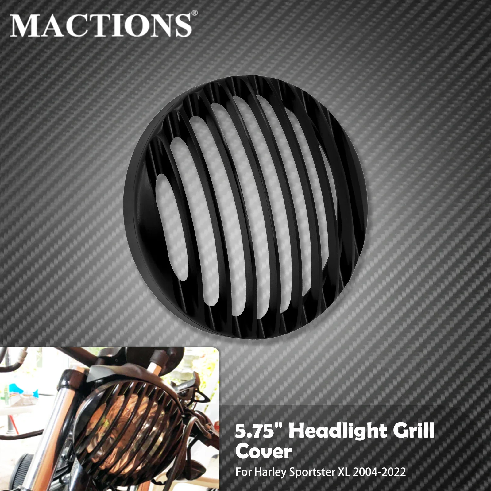 

Motorcycle 5.75" Headlight Grill Cover Led Headlamp Aluminium Mask For Harley Sportster XL 1200 883 Iron 48 72 Roadster 2004-22