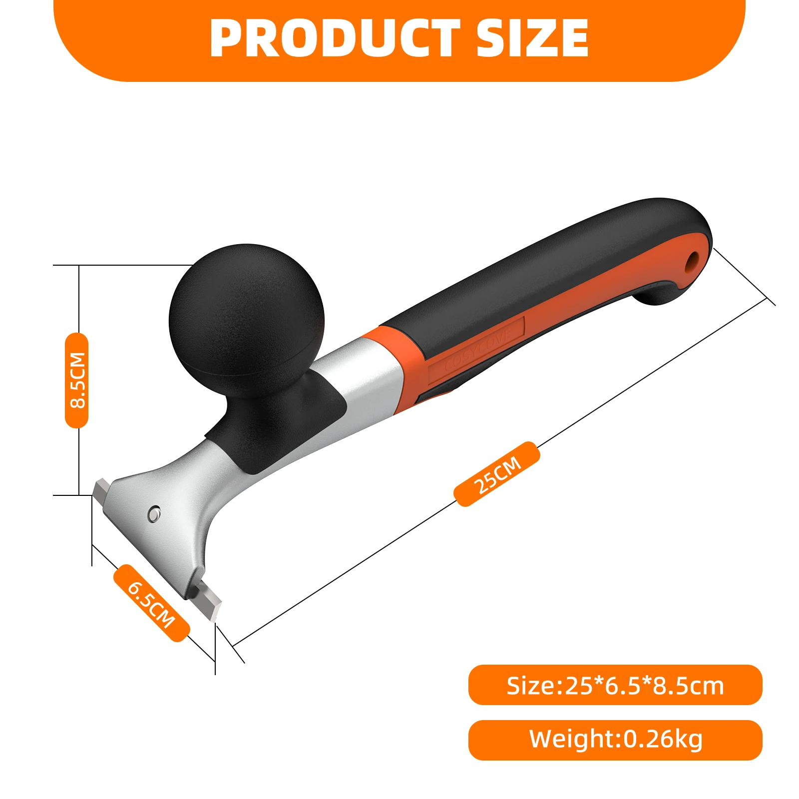 Skrobak Viladepot Premium Ergonomiczny Skrobak z Węglika Spiekanego do Usuwania Lakieru Kleju Rdzy Farby Żywicy Suchego Lakieru Plam Szpachli