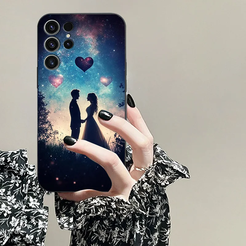 for Samsung A 55 25 35 34 72 4 G 5 15 05 S 24 04 E 54 23 73 33 13 5G 22 32 52 12 Happy Meteor Shower Black TPU Soft Phone Case