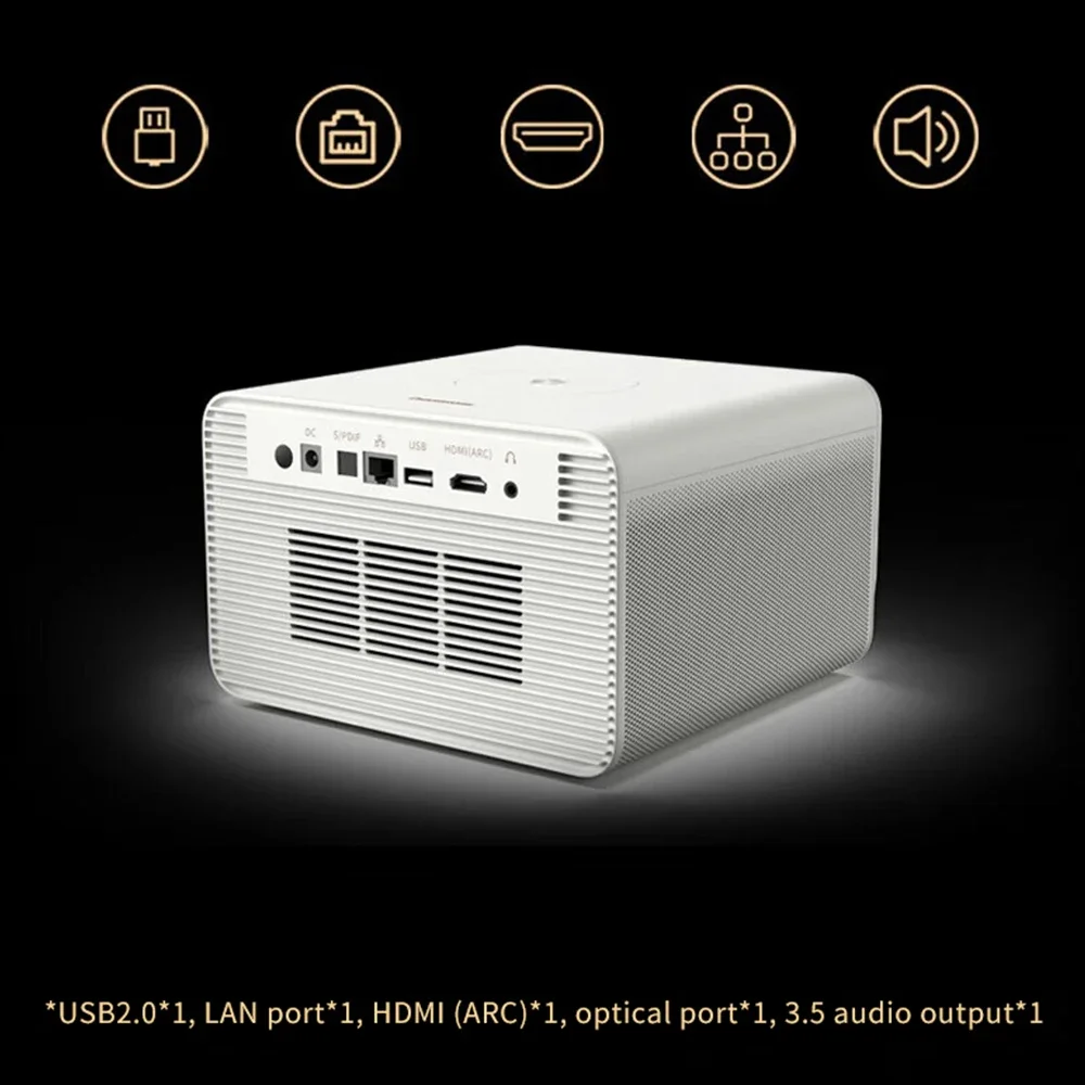 YDH-Q3H Plus 4K Projector 1080P 2000 Lumens Keystone Correction AI Smart Voice Remote Control BT5.0 Indoor Portable Projector 4K