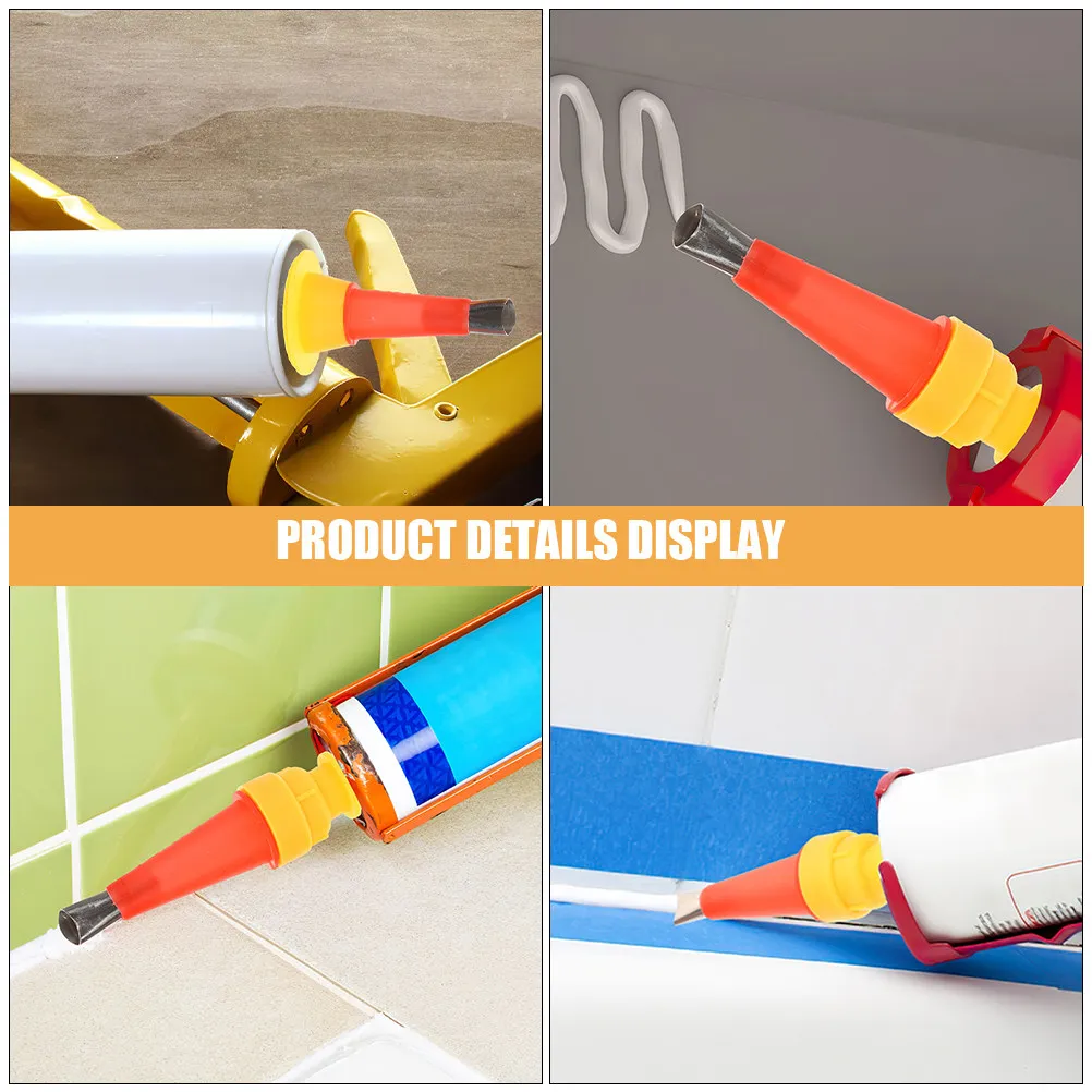 1Set Universal Caulking Nozzle Applicator Finishing Tool Set High Strength Wear Resistant Reusable for Caulk Finishing on Frames
