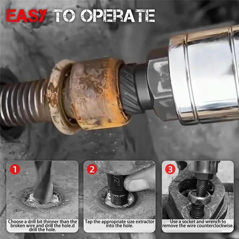 

ABEZ Broken Head Bolt Screw Cap Extractor,Damaged Bolt Extractor Set For Removing Broken Studs Bolts Socket Screws