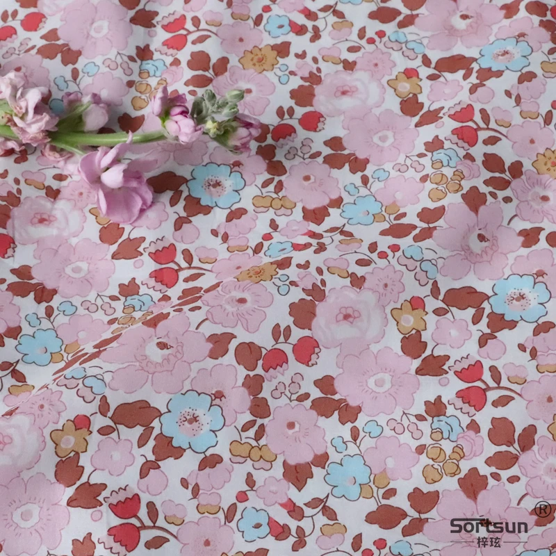 Betsy Floral 100% Cotton Fabric 80S Like Liberty Digital Printed For Sewing Cloth Dress Skirt Kids Designer Poplin Tela Designer