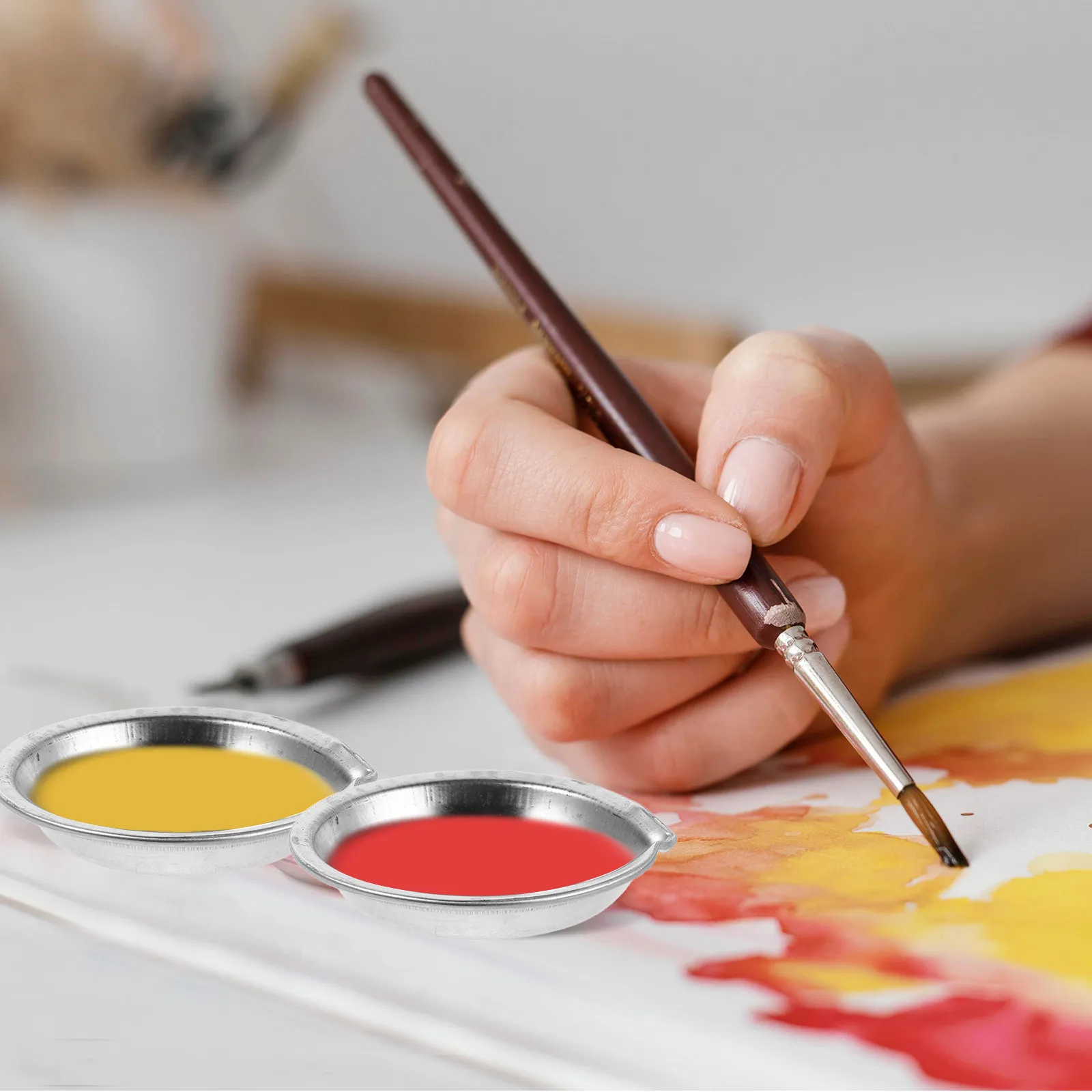 30 pcs Plastic Art Watercolor Painting Mixing Palette Tray Halloween Christmas New Year Artist Paint Palette Tools