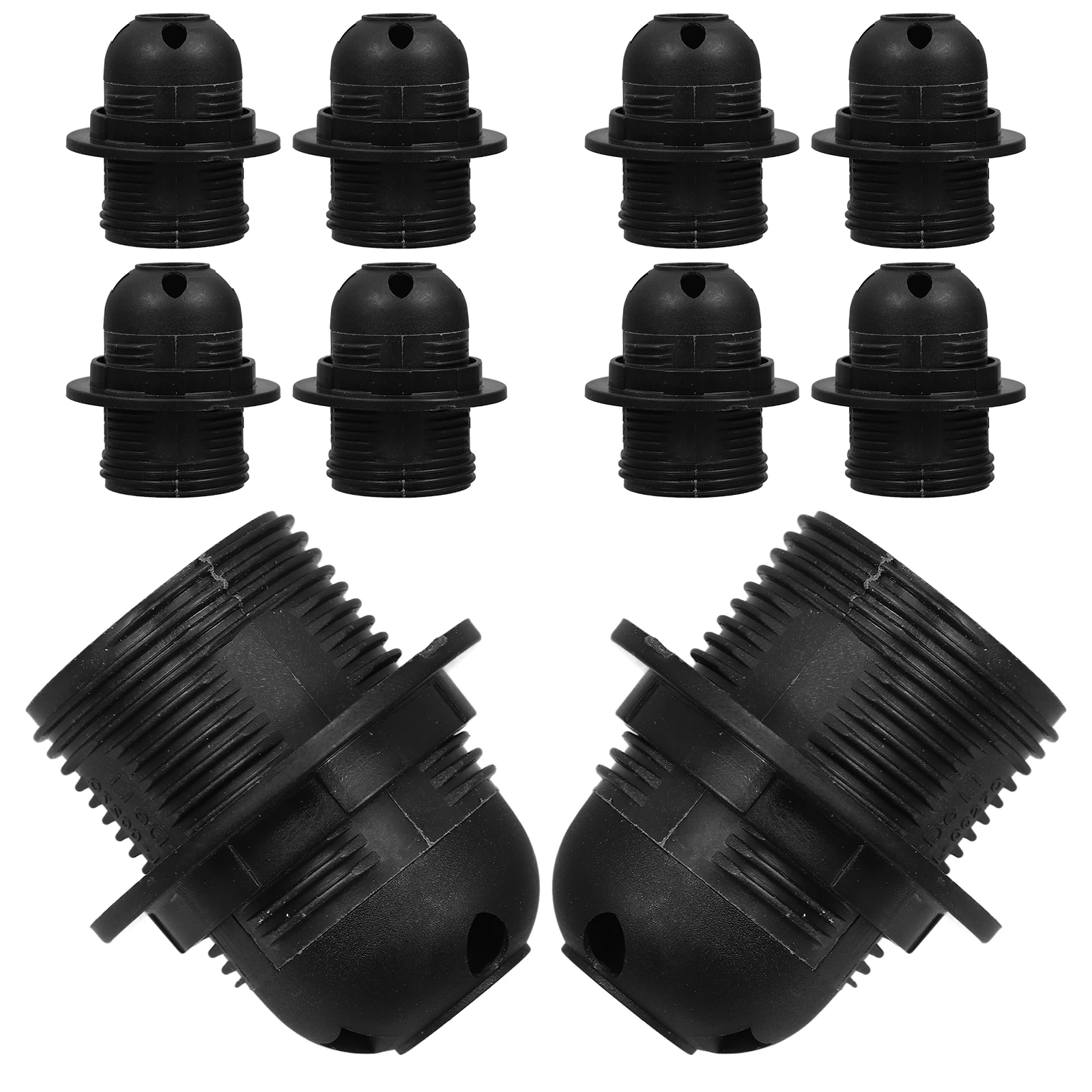 

10pcs E27 Lamp Holder Socket Base Material Desk Ceiling Light Shade Collar Ring Bulb Adapter Plug Durable Flexible Lighting