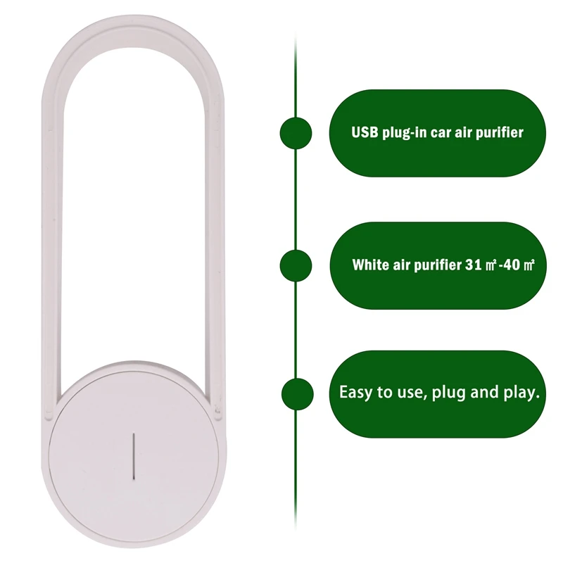 20-миллионный очиститель отрицательных ионов, мини-портативный бытовой ионизатор, USB-подключаемый автомобильный очиститель воздуха для площади 31 ㎡ -40 ㎡