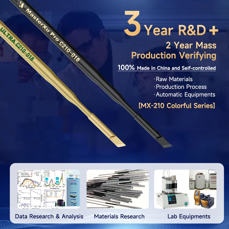 Premium MasterXu Golden C210 Soldering Iron Tip 018 For JBC Sugon HS-02 T80 T26 T210 T245 Original Station Circuit Board Repair