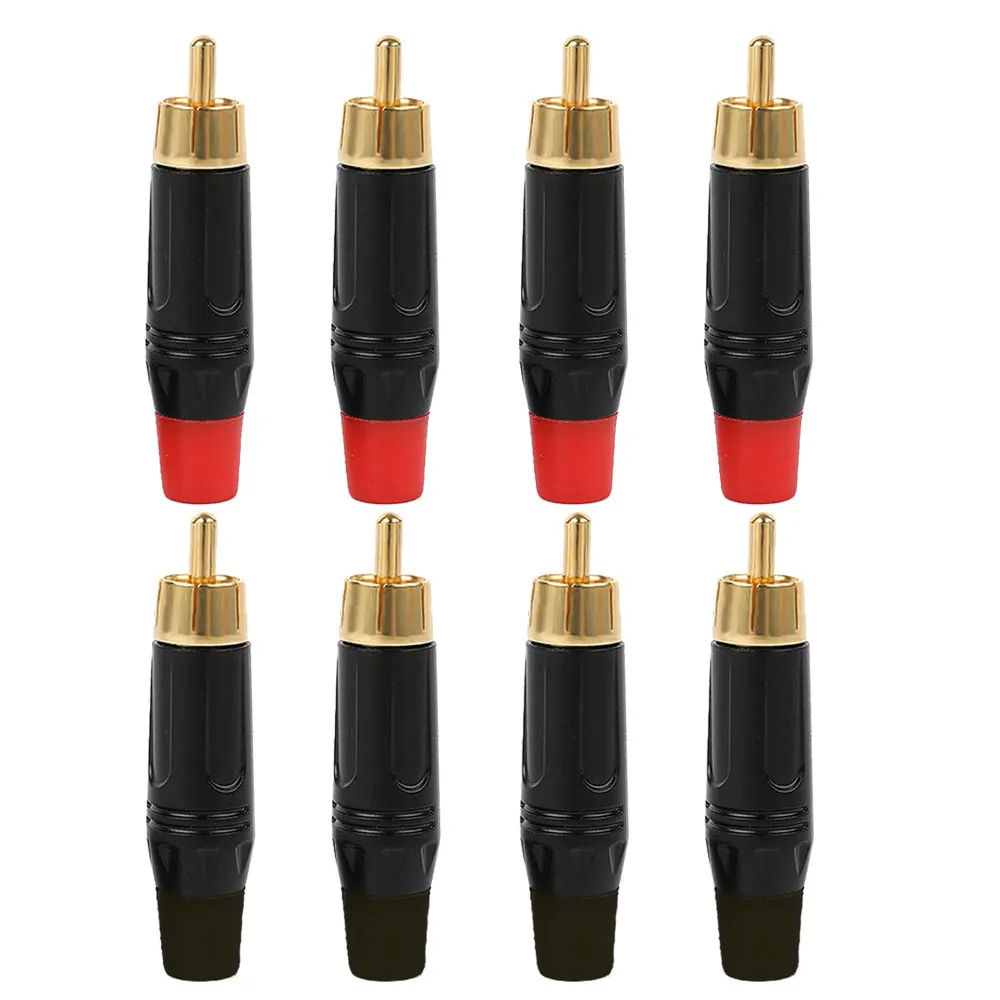 Musikal Sound colokan RCA lapis emas, 4 buah kabel Audio HIFI pengunci, konektor RCA, adaptor RCA HI-FI untuk kabel kawat Speaker