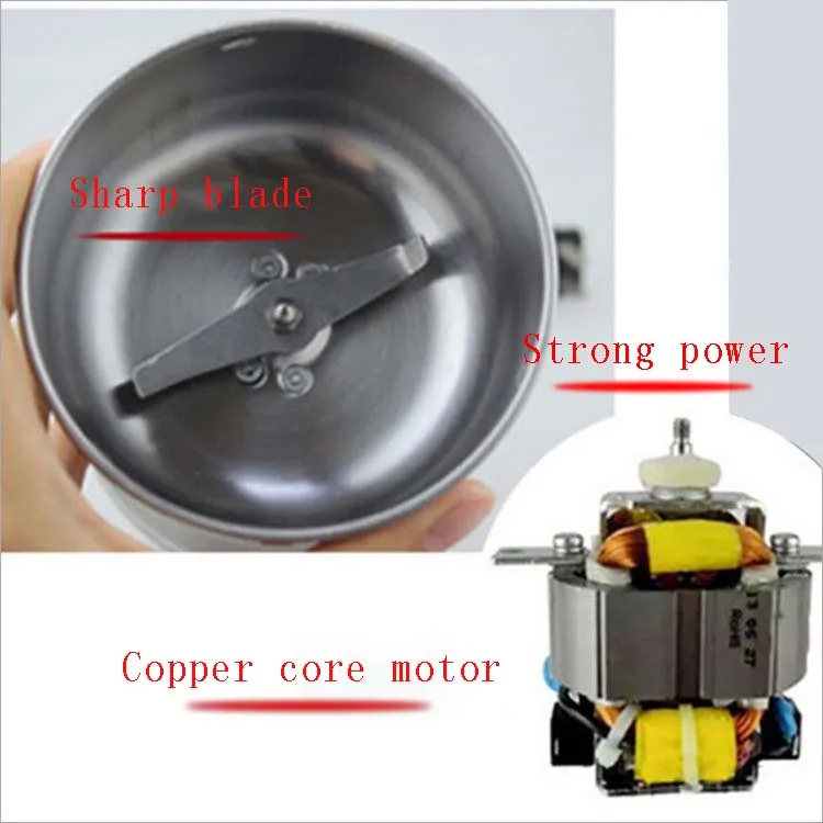 مطحنة كهربائية محمولة بشفرات من الفولاذ المقاوم للصدأ ، آلة طحن منزلية ، أعشاب/بهارات/مكسرات/حبوب قهوة