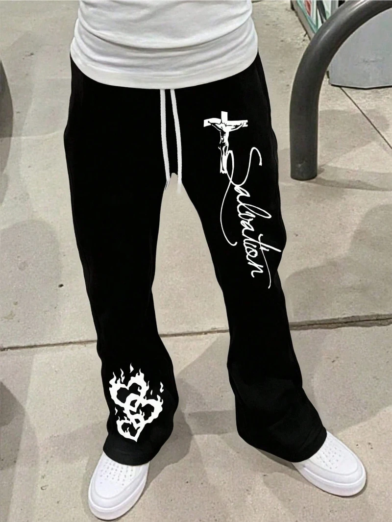 

Sweatpants High Street Hip Hop Casual Pants Men Harajuku Y2K Oversized Sport Winter Fall Super Handsome Men's Straight Leg Pants