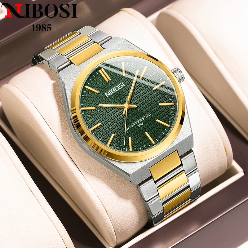 NIBOSI брендовые мужские кварцевые часы, водонепроницаемые светящиеся простые часы из нержавеющей стали для мужчин, повседневные спортивные часы, relogios masculino