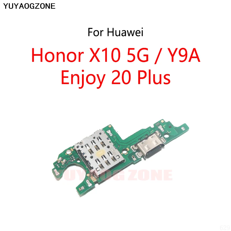 

10PCS For Huawei Honor X10 5G / Enjoy 20 Plus / Y9A USB Charge Dock Port Socket Jack Connector Flex Cable Charging Board Module