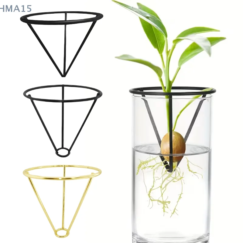 [HM]1/2/4pcs Avocado Seed Starter Vase Holders Avocado Seed Growing Triangle Metal Stand Carrots, Sweet Potatoes Growing Stand