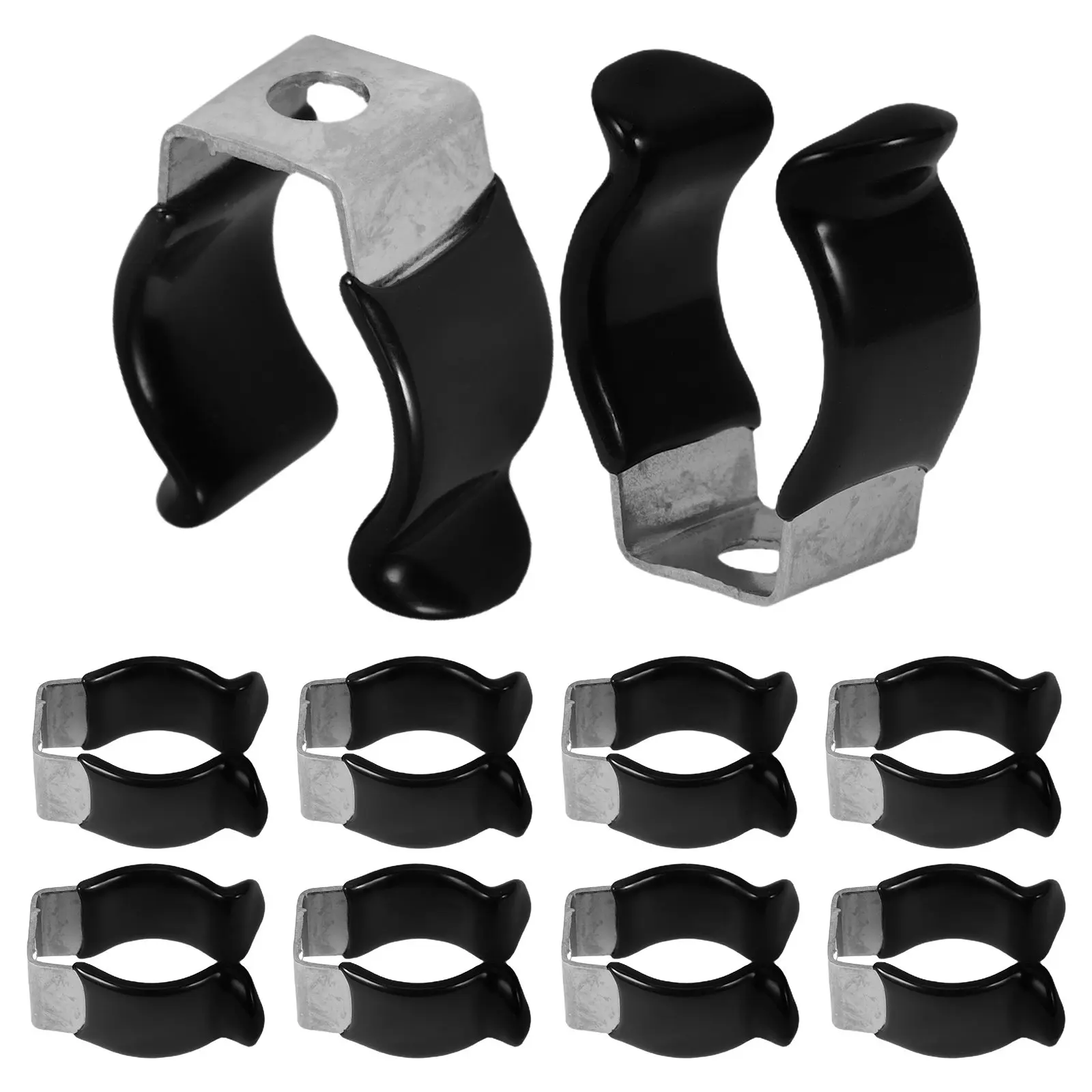 10Pcs Lamp Tube Clips Stainless Steel with Rubber Coating Ideal for T5 T8 Tube Lights Easy Installation No Scratch Mounting Clip
