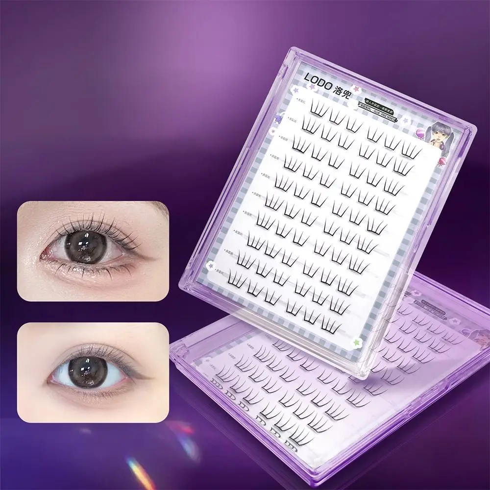 

60Pcs No Glue Needed Lash Clusters Individual Clustered Segment Self-Adhesive Manga Lashes Korean Anime Lashes for Women