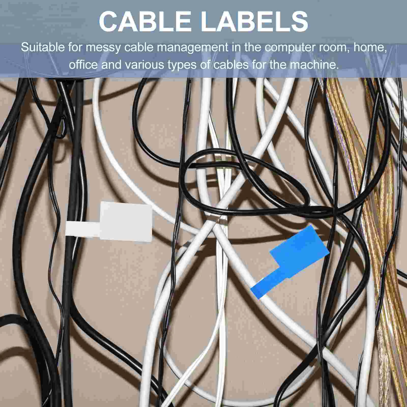 10 Sheets Labels Cable Wire Tags for Management Cord Write on Self Adhesive Ethernet