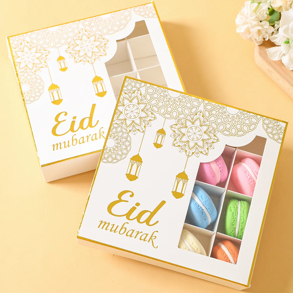Eid Mubarak Cake Boxes Ramadan Decoration 2025 For Home Candy Boxes Ramadan Kareem Islamic Muslim Party Eid Al Adha Gifts