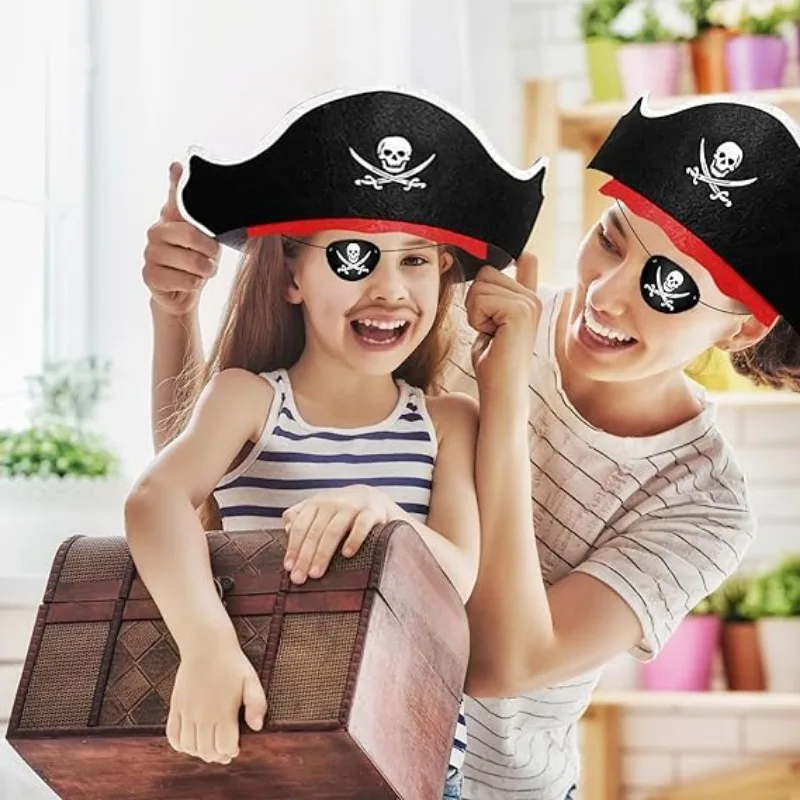 1set New Pirate Eye Skeleton Patch An Eye Mask Halloween Felt Adult Children Cosplay Theme Birthday Party Decoration