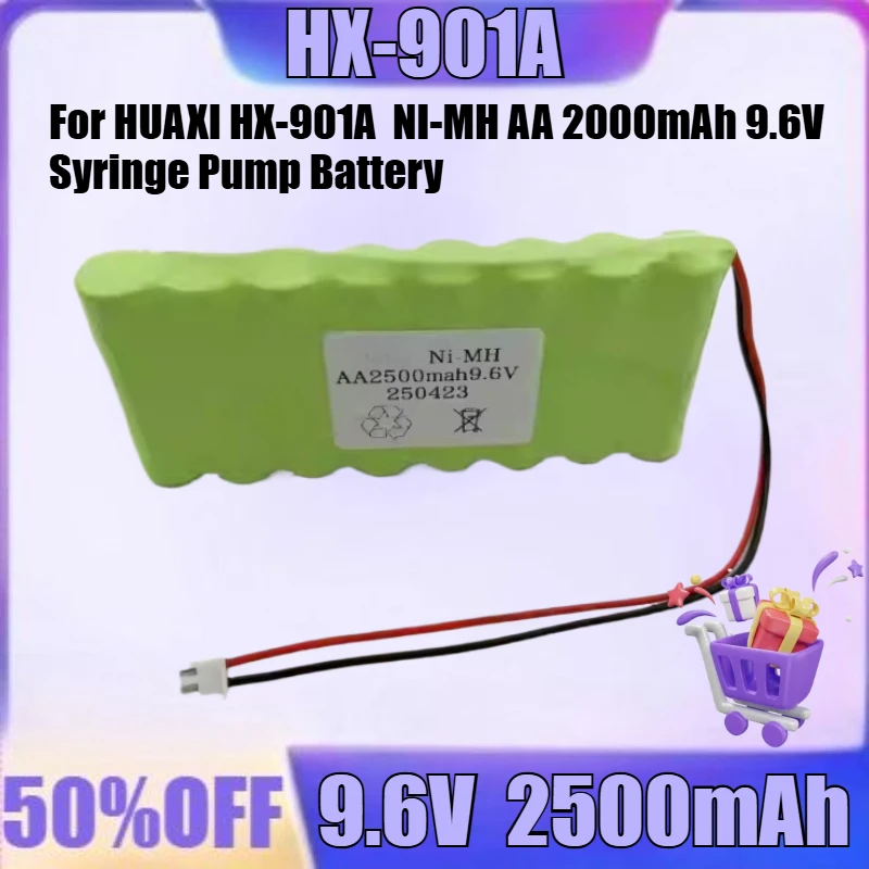 

New HX-901A 9.6V High Quality Battery for HUAXI HX-901A NI-MH AA 2000mAh 9.6V Syringe Pump Battery 2500mAh