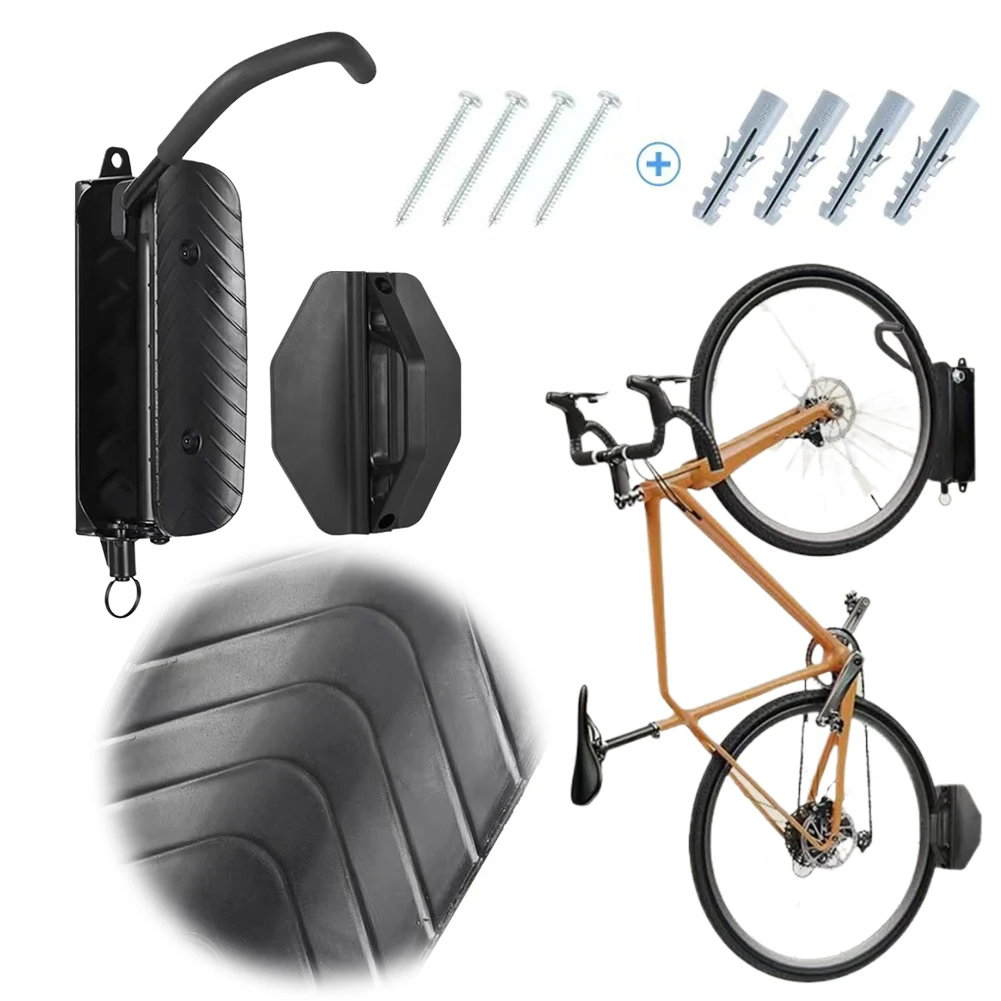 Swivel Bike Wall Mount Space Saving Bike Hanger Bike Storage Rack Bicycle Hanging Hook Vertical Bike Rack for Garage