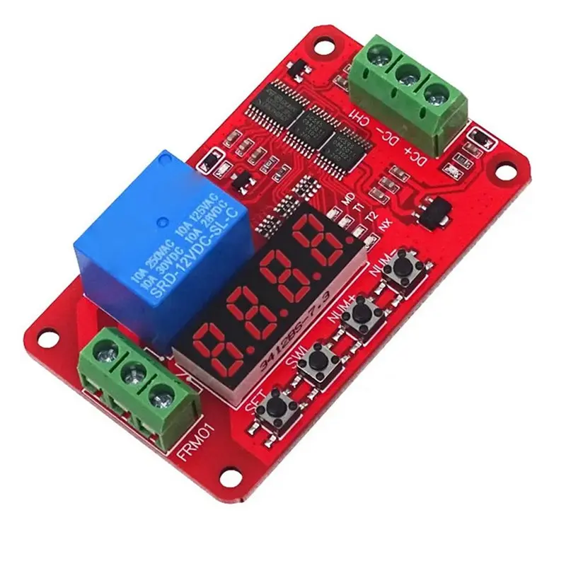 2X DC 12V 1 Channel Relay Module FRM01 Multifunction Relay Loop Delay Timer Switch Self-Locking Timing Board-ABIU