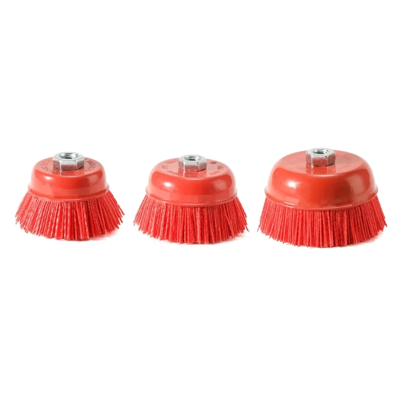 Nylon Abrasive Brush Wheel, P80 Pile, Polymer-abrasive, Grinder for Drill Rotary Tool, Polishing, 100mm x M14 Cup, 1 Pc