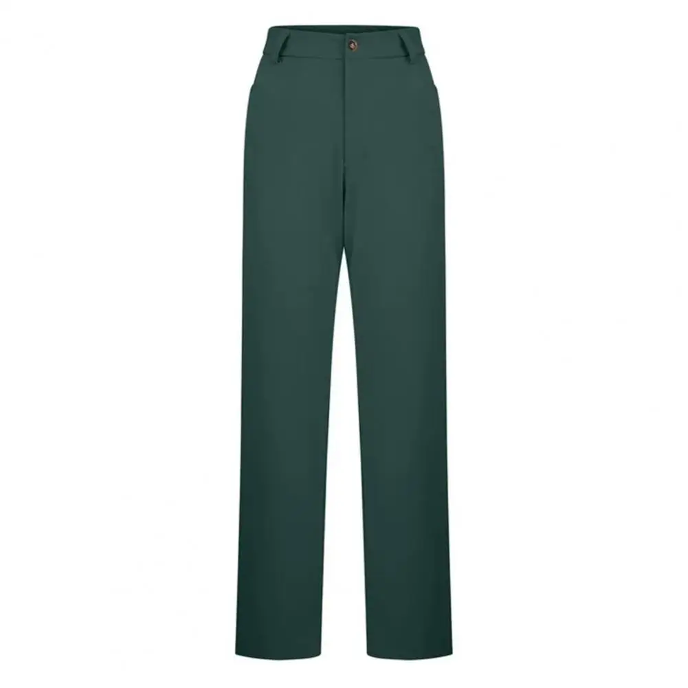 

Удобные офисные брюки для женщин, прямые деловые брюки с карманами, однотонные, идеально подходят для офиса