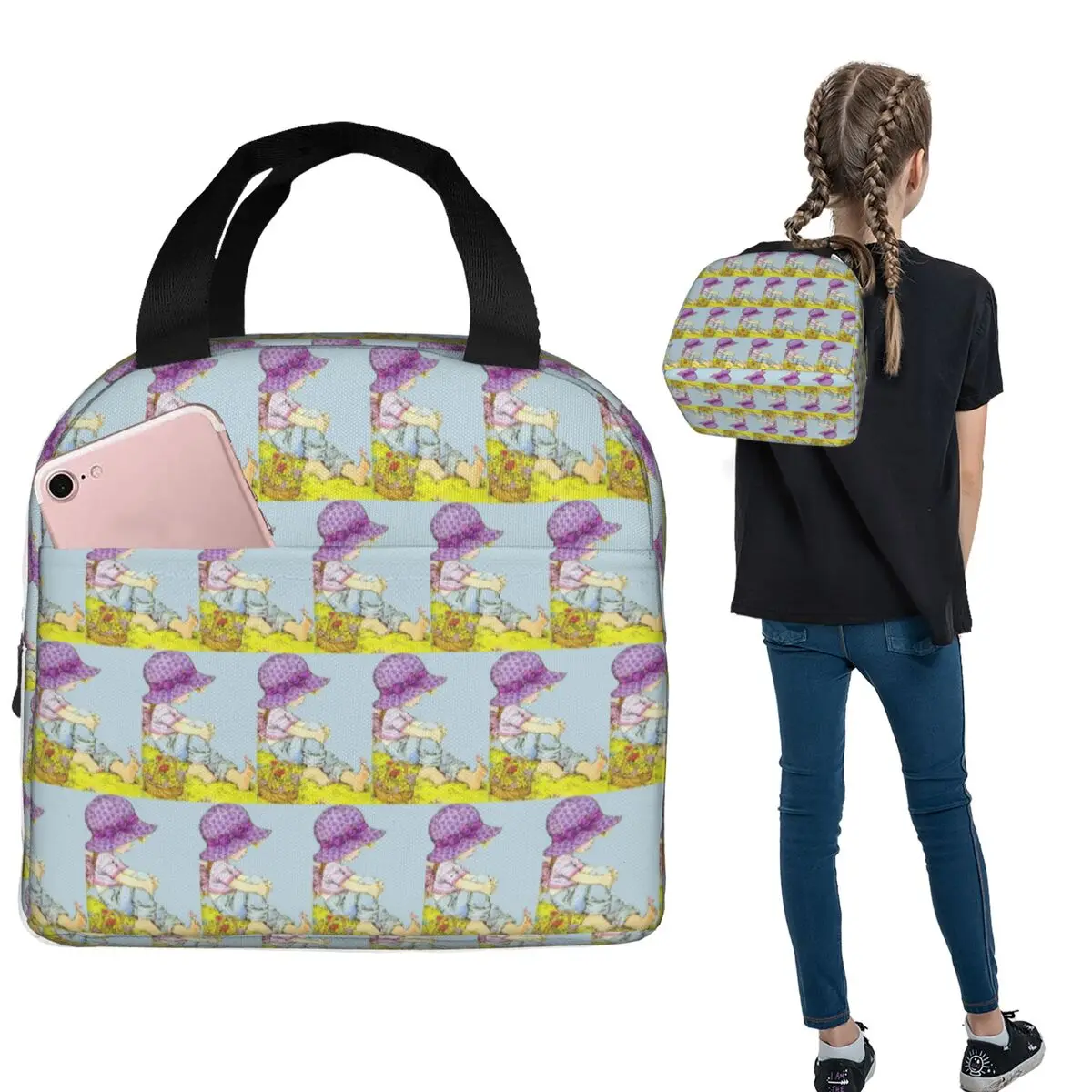 

Sarah Kay Insulated Lunch Bag for Women Kids Portable Food Boxes Thermal Lunch Box Tote