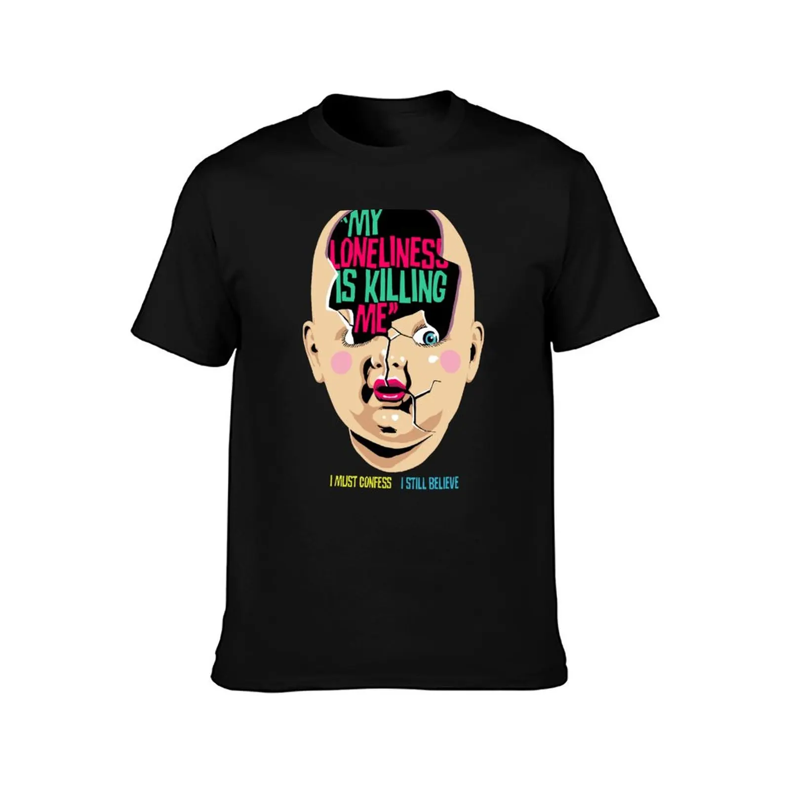 Loneliness T-Shirt Summer Casual Cotton Tee Oversized Streetwear Tops Vintage Graphic Print Loose Fit Short Sleeve