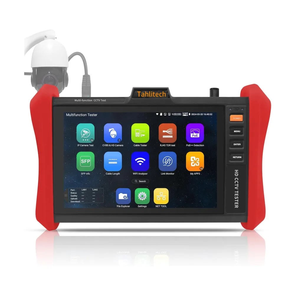 CCTV Tester 4K 12MP IP Camera Tester POE++ Max 90W POE Camera Test SFP Module WiFi Network Tools Cable Test POE Detection