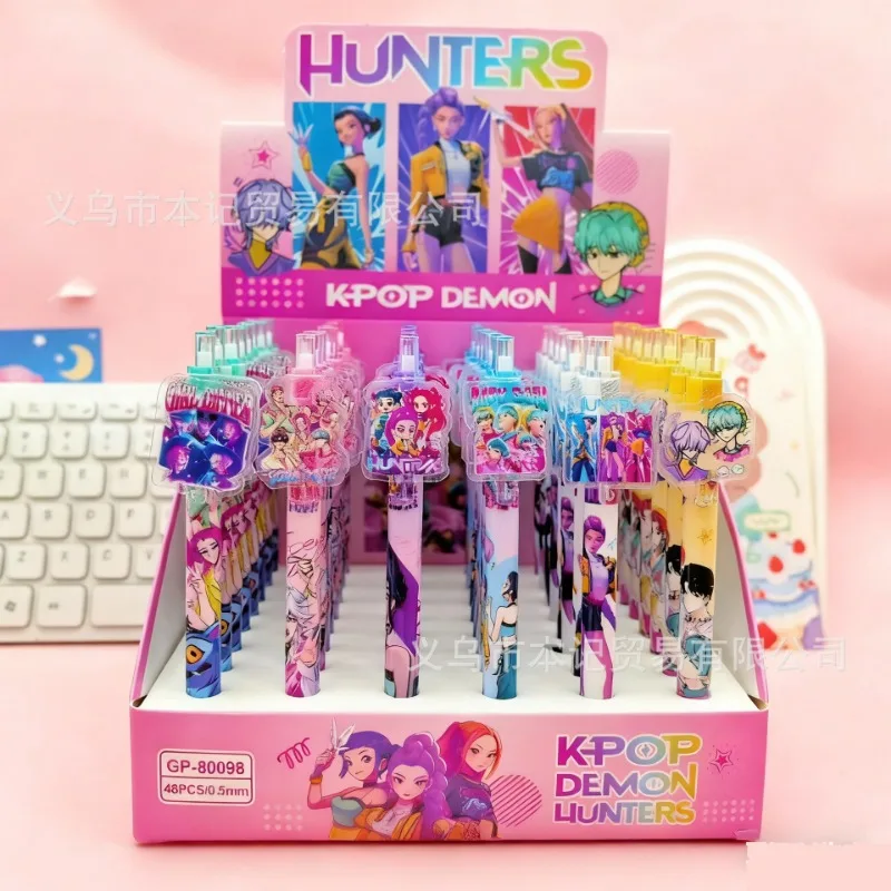 ปากกาเจลลายการ์ตูน Kpop Demon Hunters น่ารัก ขนาด 0.5 มม. 6 ด้าม ของใช้สำนักงาน อุปกรณ์เสริมอนิเมะ ของขวัญสำหรับงานปาร์ตี้