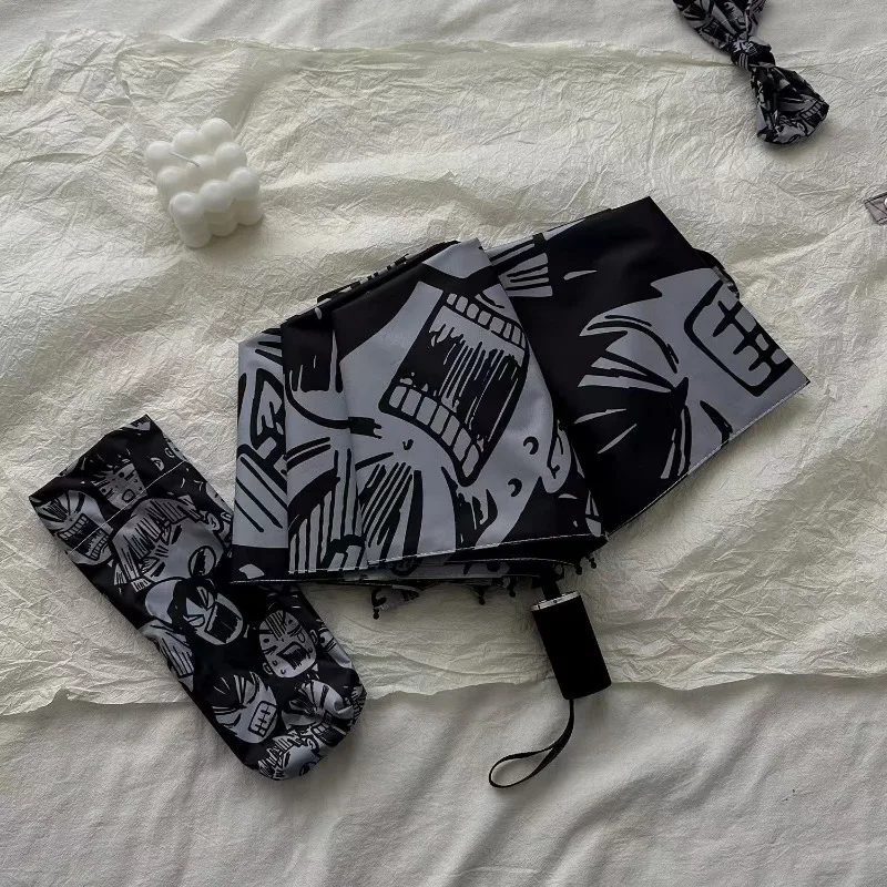 Demon Slayer Kamado Tanjirou Sunumbrella Folding UV Protection Sunshade Umbrella Protable Manual Automatic Capsule Umbrellas