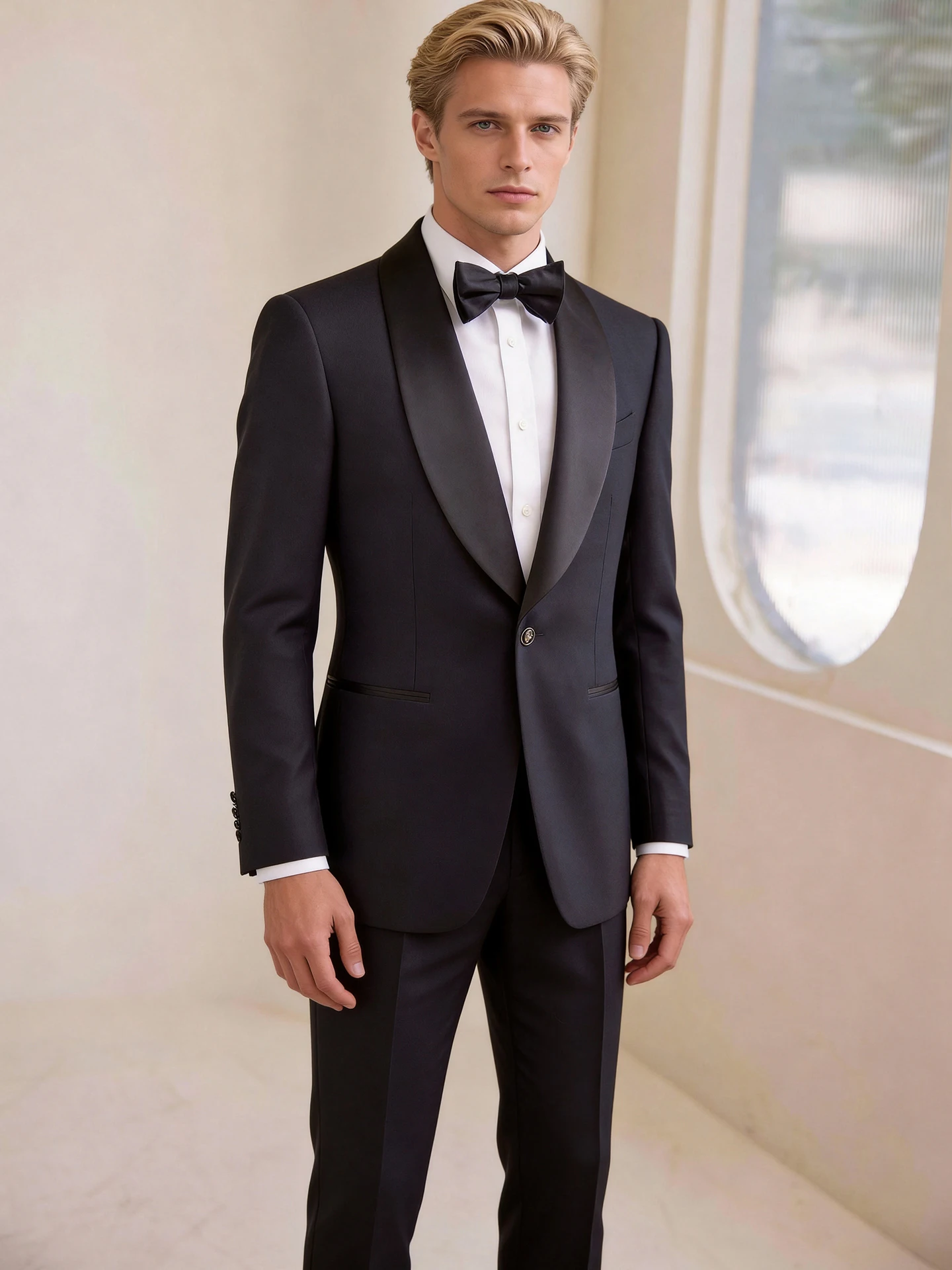 Luxury Men's Superfine Wool Tuxedo Suit