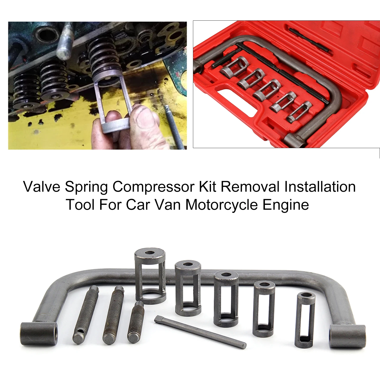 Valve Spring Compressor Kit Removal Installation Tool For Car Van Motorcycle Engine