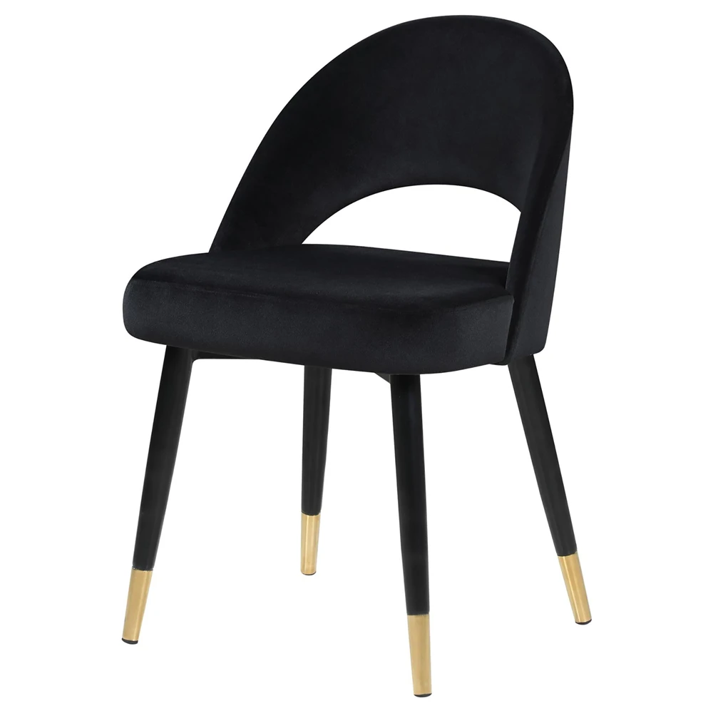 Black Arched Back Side Chairs (Set of 2) Retro Style Medieval Modern Appearance Conference Restaurant Office Chair