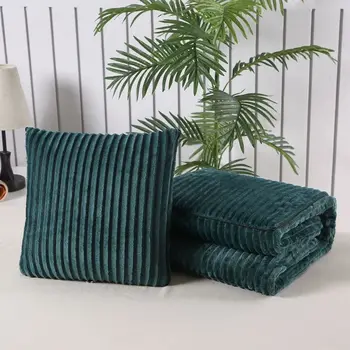 Solid Magic Velvet Quilt Pillow หมอนผ้าห่มรถยนต์อเนกประสงค์สําหรับฤดูหนาว