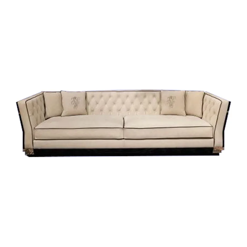 

After the current leather sofa villa living room Italian first layer cowhide solid wood paint furniture