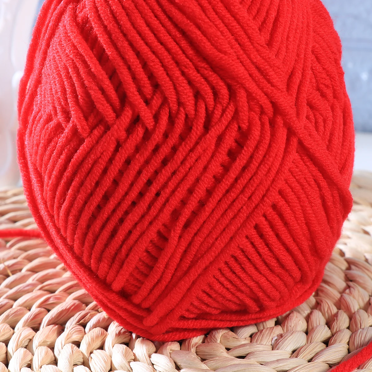 Red Milk Wool Yarn Cotton Chunky Hand Woven Crochet Knitting Wool Yarn Warm Yarn For Sweaters Hats Scarves DIY Making Craft Tool view 4