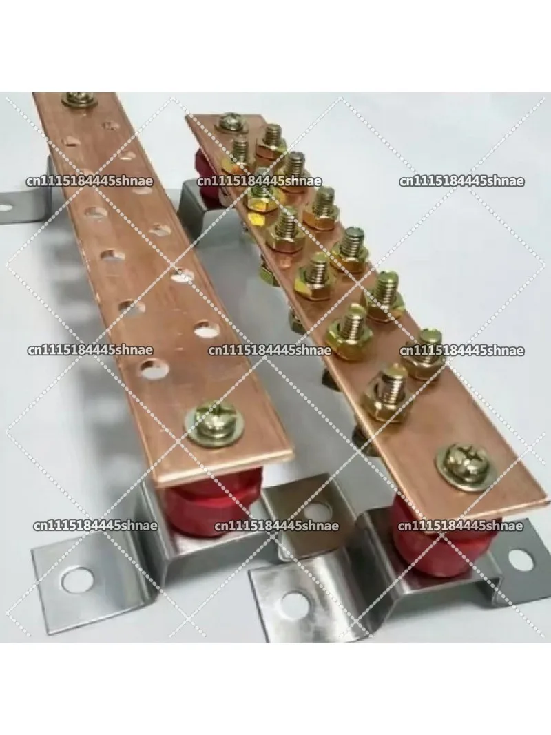 Grounding Busbar, Grounding Copper Busbar, Busbar, Equipotential Terminal Copper , 3 * 30 * 300/10 Position Copper
