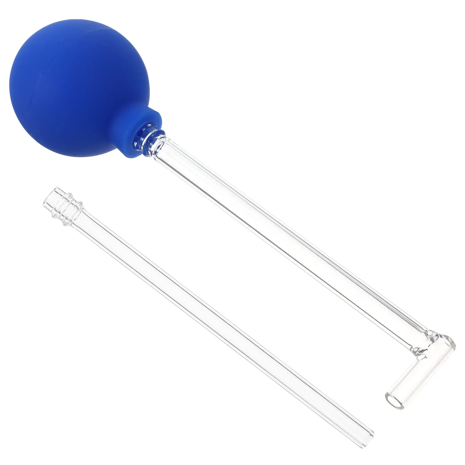 1Set Portable Oral Cleaner Dual-Head PVC Glass Suction Ball Tool for Dental Care Home Use Long Tube Manual Air Pressure Tooth