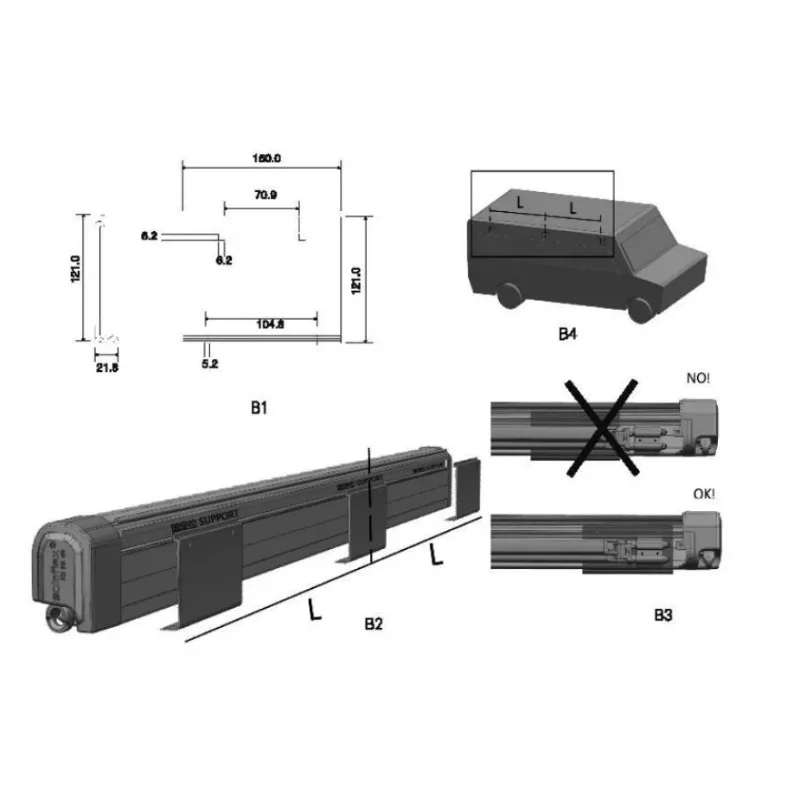 S27L Caravan Awning Side Mounted Caravan RV Awning Camper With LED Strip