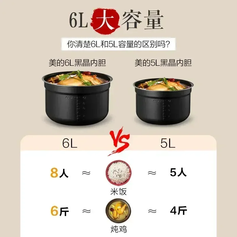 6L Multifunctional Double-liner Reservation Intelligent Electric Cooker Pressure Cooker 220V Large capacity rice cooker