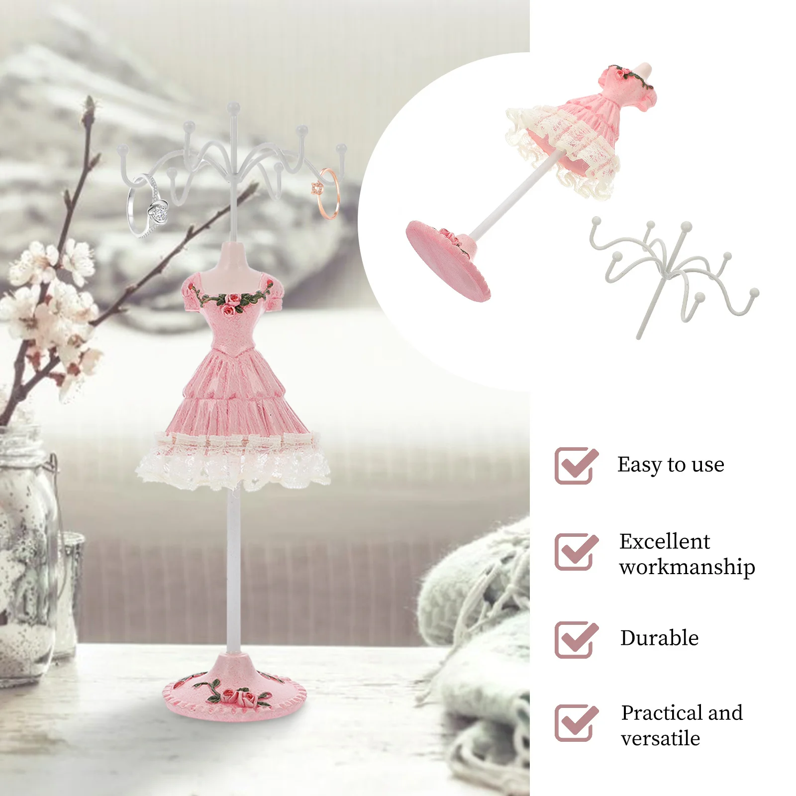 Jewelry Rack Creative Desktop Storage Shelf For Earring Necklace Ring Organizer Jewelry Display Rack Decorative Shelf